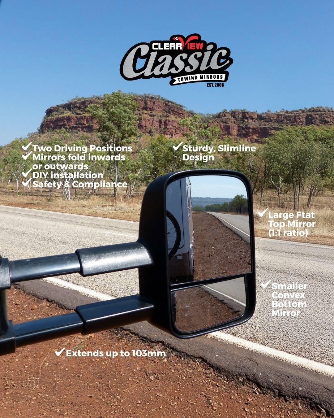 Clear View Mirrors - Ordered to suit your Vehicle