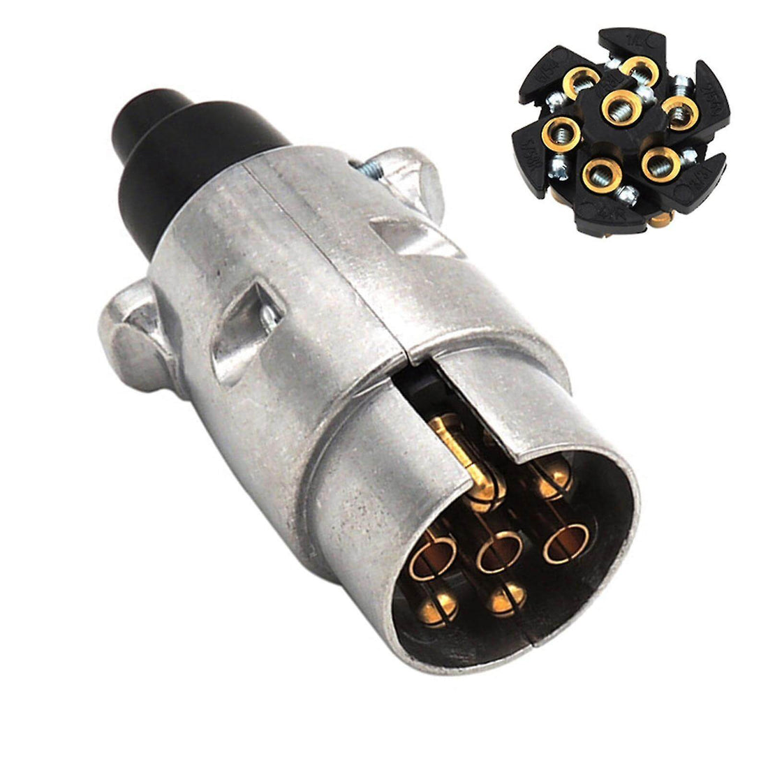 Narva 7 Pin Trailer Plug – Round Metal Large - 82161BL