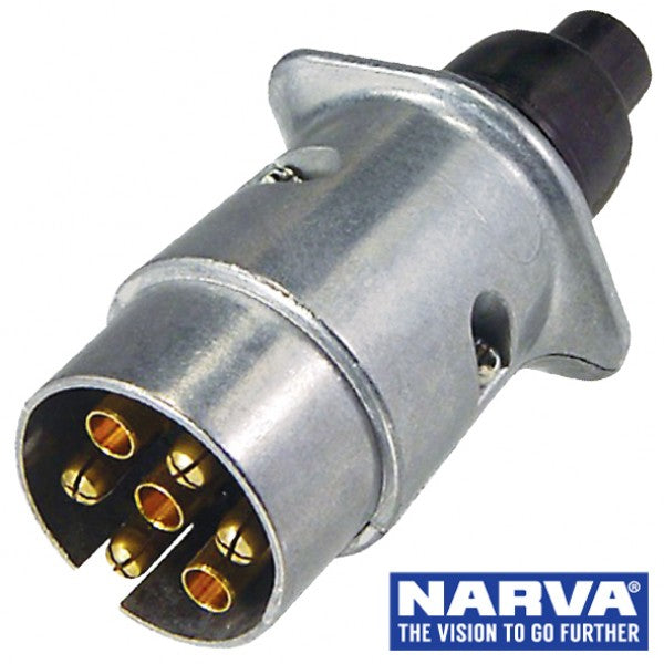 Narva 7 Pin Trailer Plug – Round Metal Large - 82161BL