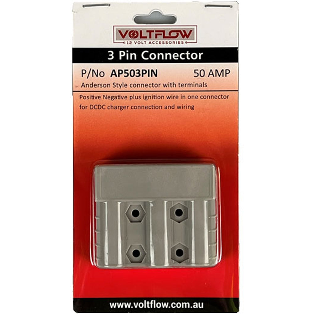 Voltflow 50Amp 3 Pin Anderson Plug - AP503PIN