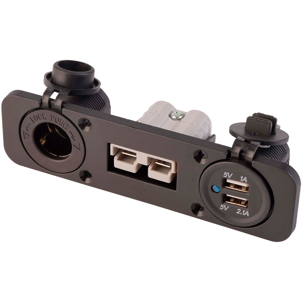 Voltflow Andersen Plug Flush Mount with Dual USB and 12v Socket - AP50FMCU