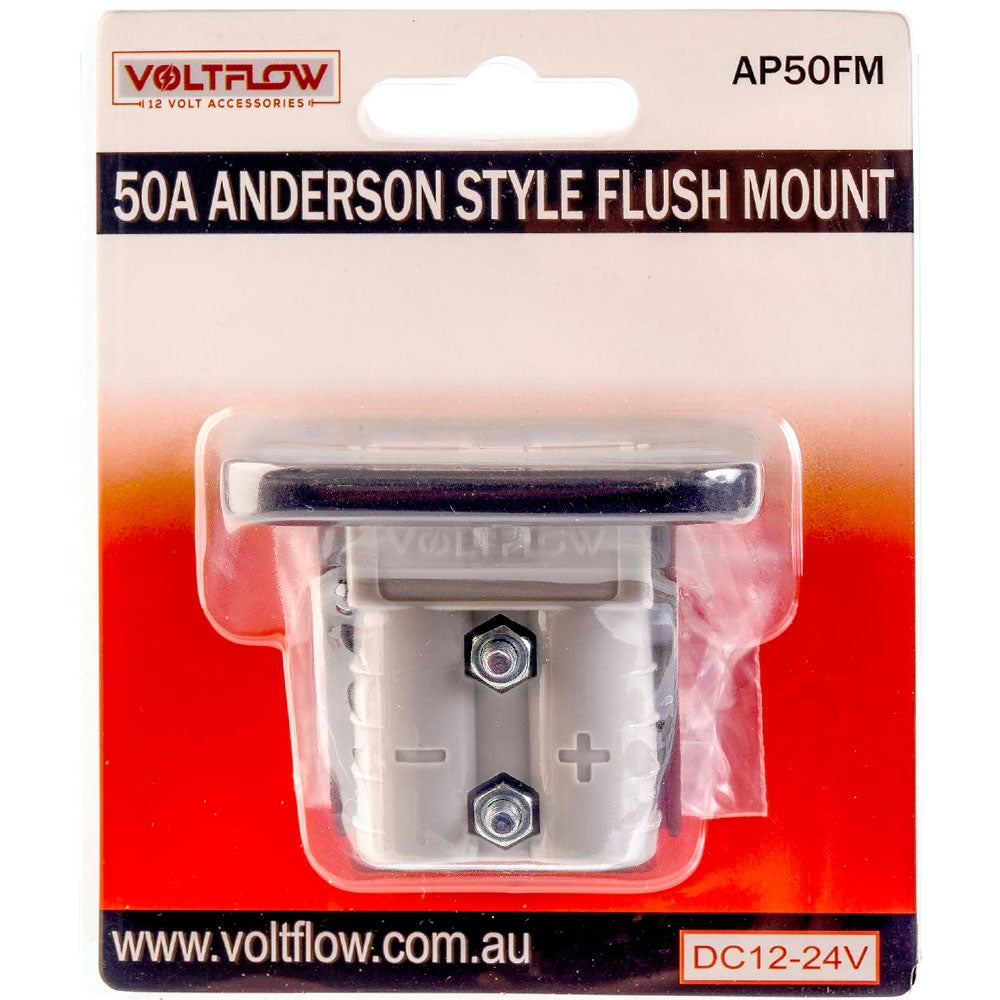 Voltflow 50A Andersen plug with flush mount panel - AP50FM