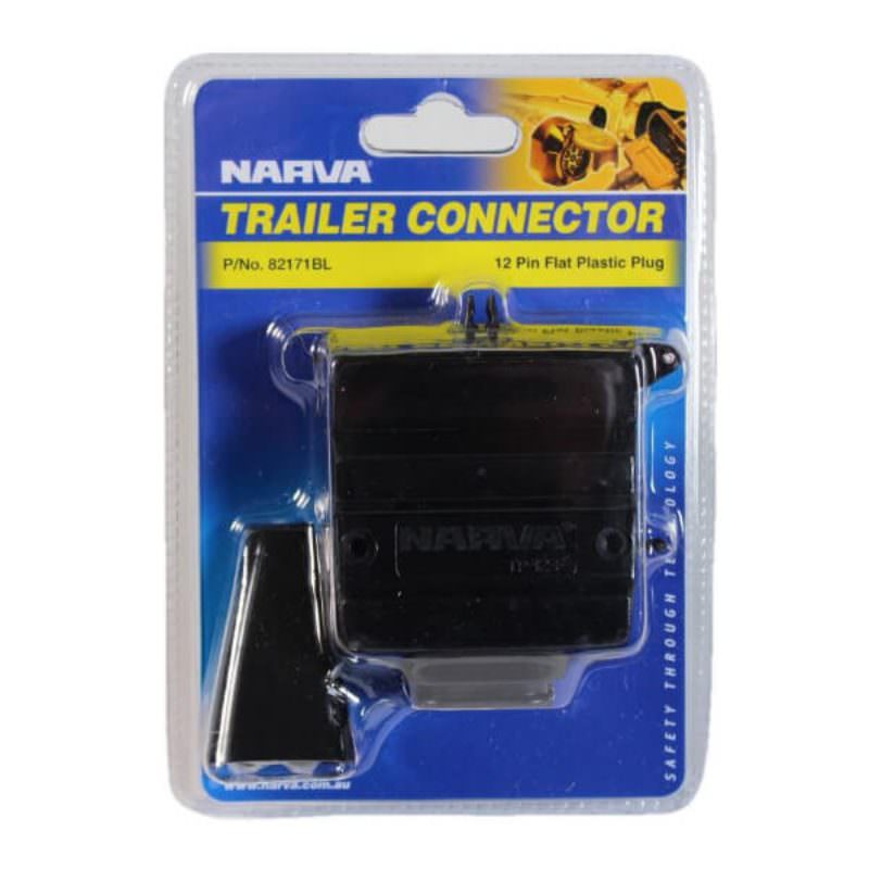 Narva 12 Pin Trailer Plug Flat Plastic - 82171BL