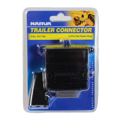 Narva 12 Pin Trailer Plug Flat Plastic - 82171BL