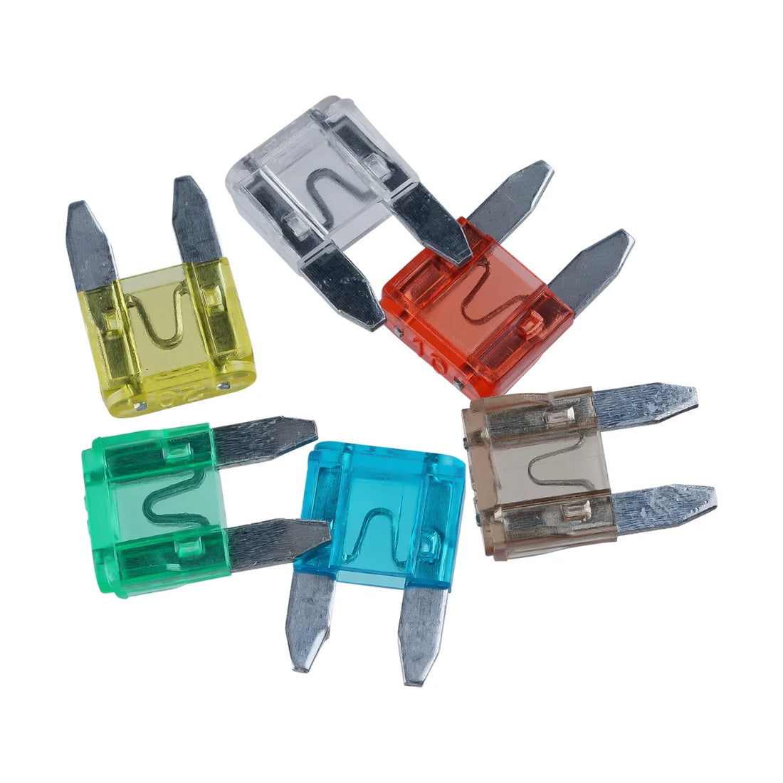 VoltFlow Car Fuses 6 Piece 7.5Amp - 30Amp Emergency Pack of Mini Blade Fuses - FUMWE