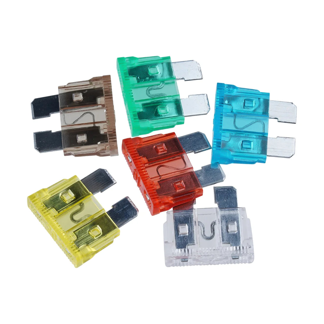 VoltFlow Car Fuses 6 Piece 7.5Amp - 30Amp Emergency Pack Standard Blade Fuses - FUBE
