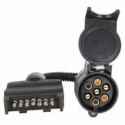 Narva Trailer Plug Adaptor 7 Pin Flat (Car) To 7 Pin Large Round (Trailer) - 82245BL -