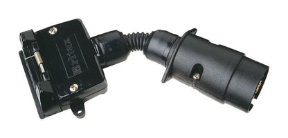 Narva Trailer Plug Adaptor 7 Large Round (Car) To 7 Flat (Trailer) - 82235BL