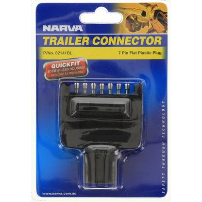 Narva 7 Pin Flat Trailer Plug - Plastic - 82141BL