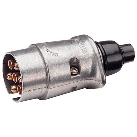 Narva 7 Pin Trailer Plug – Round Metal Large - 82161BL