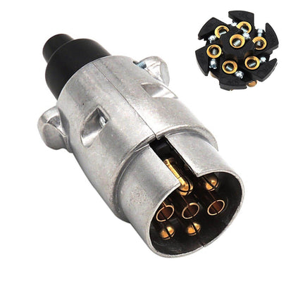 Narva 7 Pin Trailer Plug – Round Metal Large - 82161BL