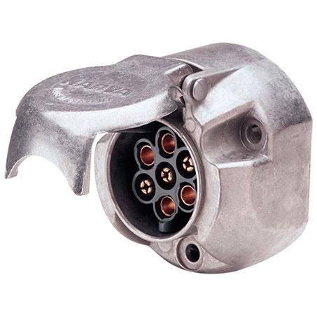 Narva 7 Pin Trailer Socket - Round Metal Large - 82062BL