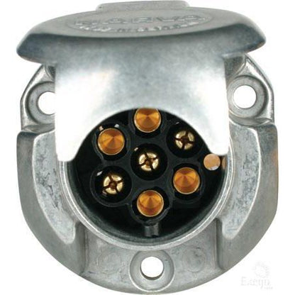 Narva 7 Pin Trailer Socket - Round Metal Large - 82062BL