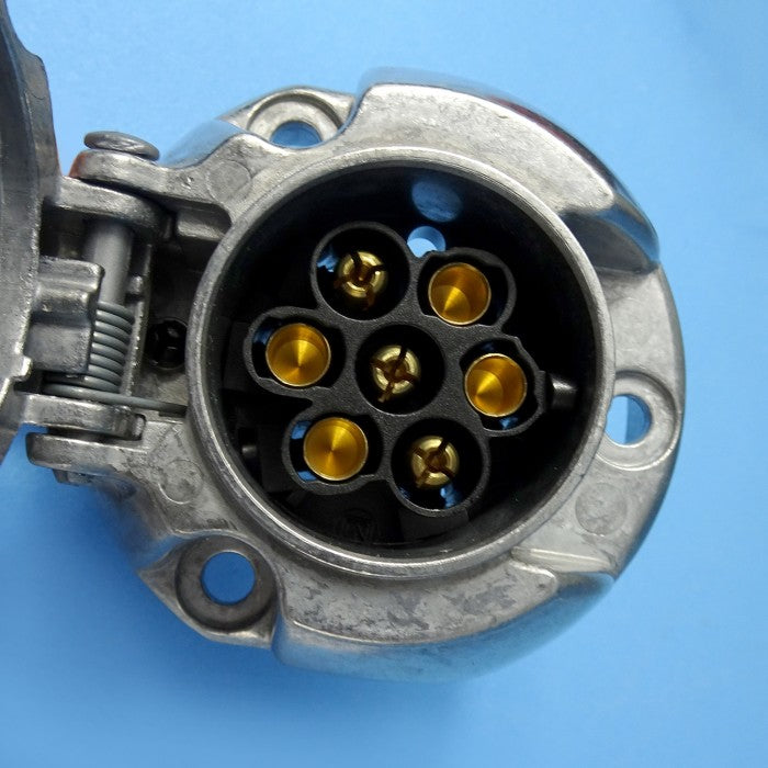 Narva 7 Pin Trailer Socket - Round Metal Large - 82062BL